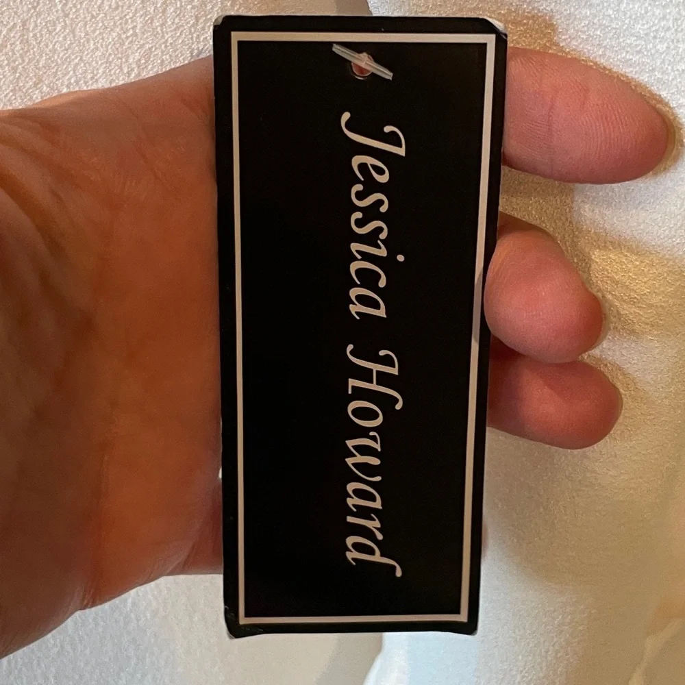 Jessica Howard NWT 14 Ivory knee length dress shift sheath lace long sleeve - Picture 3 of 7